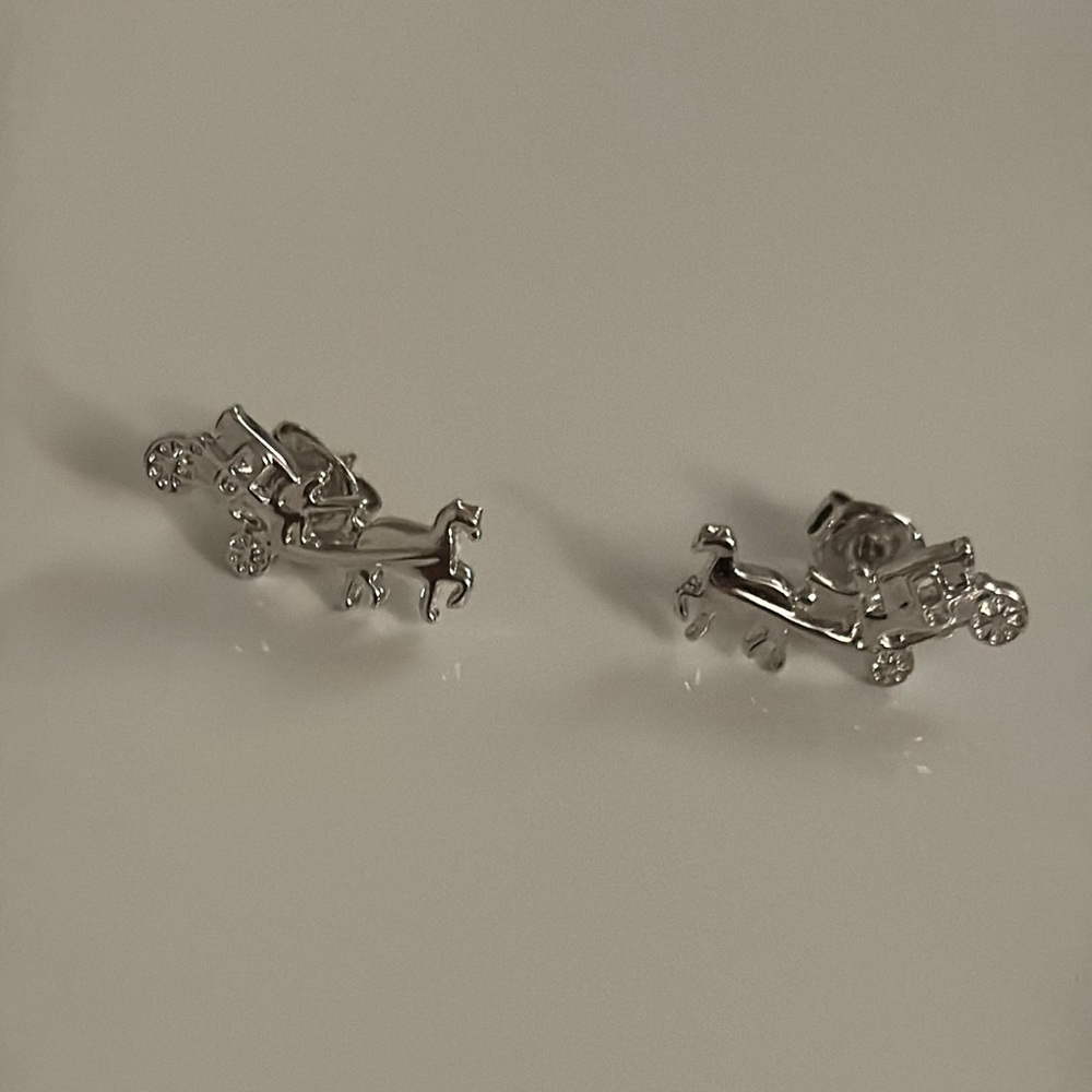 Coach Silver Carriage Earrings